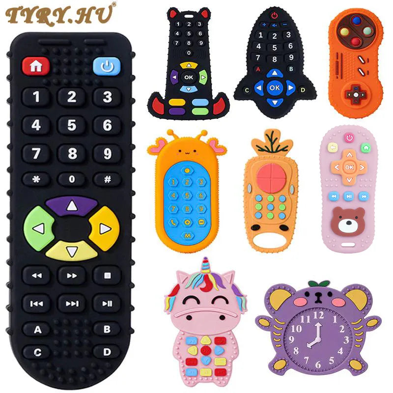 TYRY.HU 1Pc Baby Silicone Teether Toys Remote Control Shape Teether Rodent Gum
