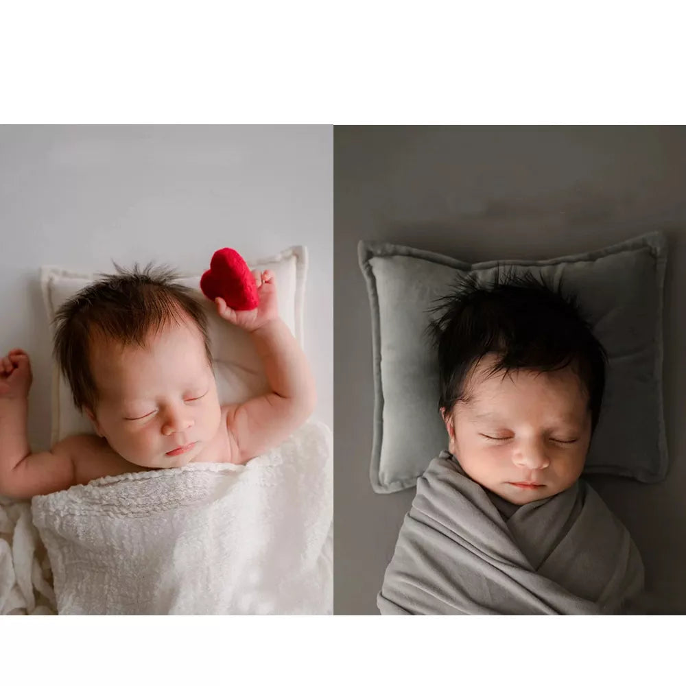 Newborn Photography Props Velvet Pillow Bowknot Hairband