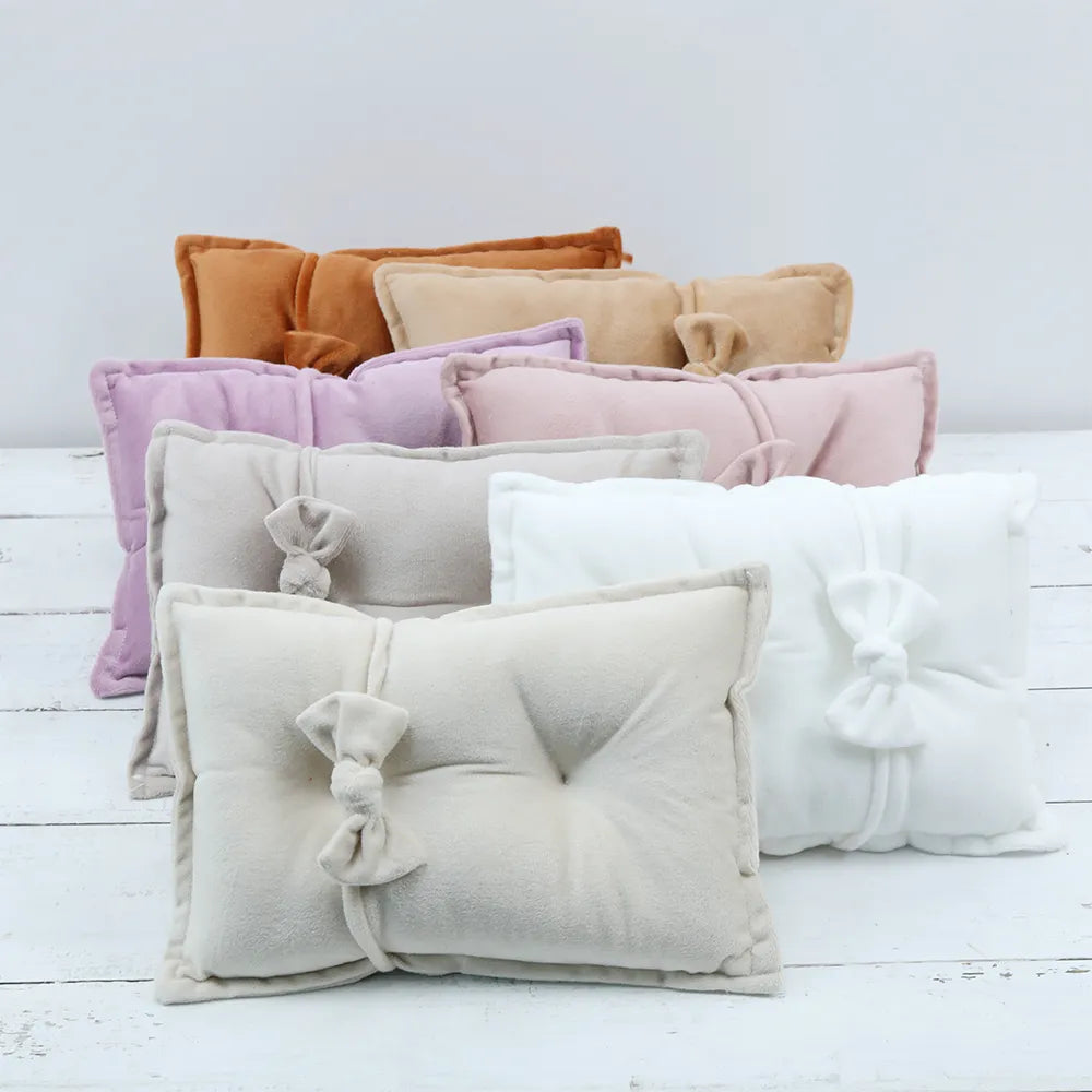 Newborn Photography Props Velvet Pillow Bowknot Hairband