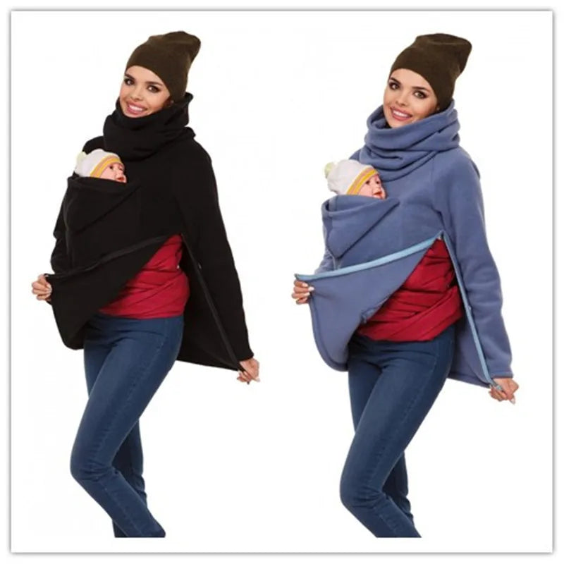 3 In 1 Multi - Functional Mother Kangaroo Sweater Autumn Winter Maternity Women 's Clothing Thickened Pregnancy Wearing Coat