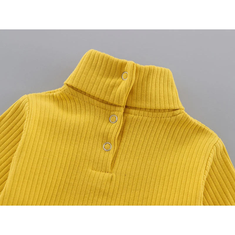Baby Ribbed High Neck Bodysuit Knitted Clothing Outfits