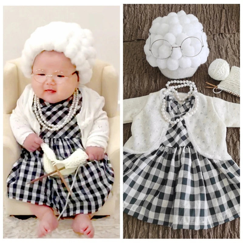 Infant Girls Cosplay Grandma Clothes Hat Outfits