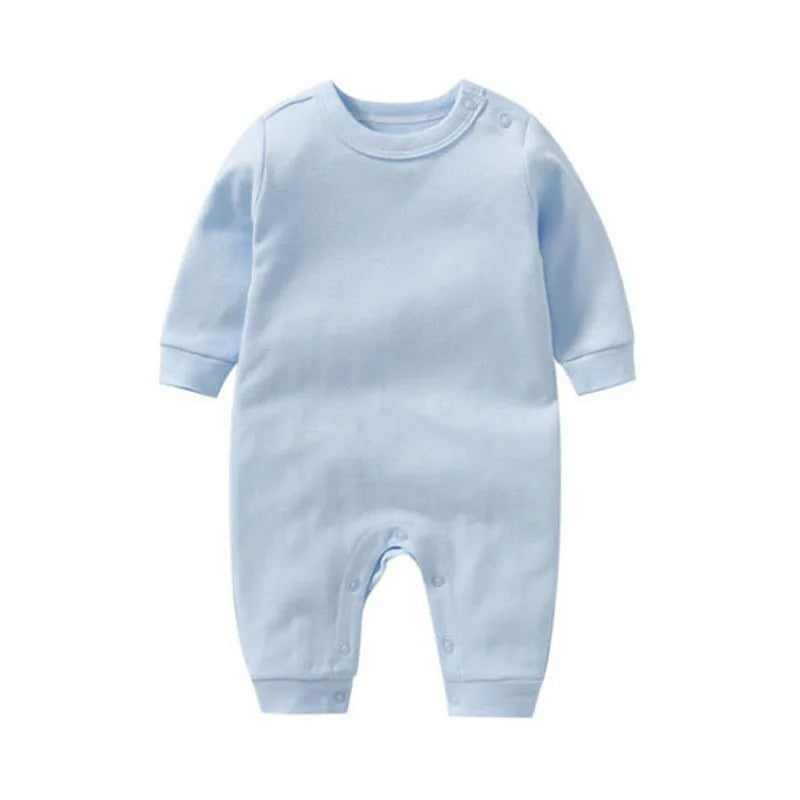 Newborn Baby Soft Cotton Solid Color Pajamas Outfits