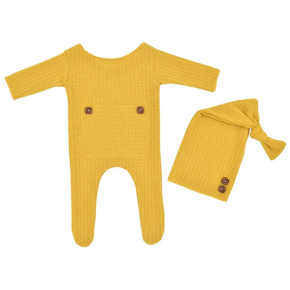 2 Pcs/Set Baby Hat Romper Newborn Photography Props Knitted Jumpsuit