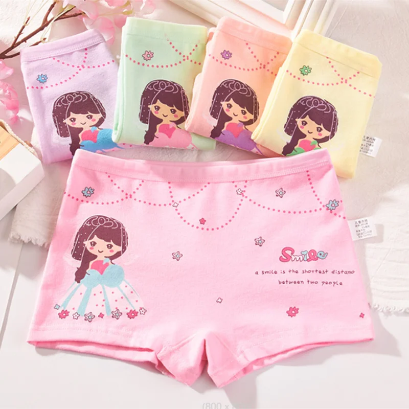 5Pcs/lot Baby Girls Cartoon Underpants Kids Underwear Cotton Panties 2-10years
