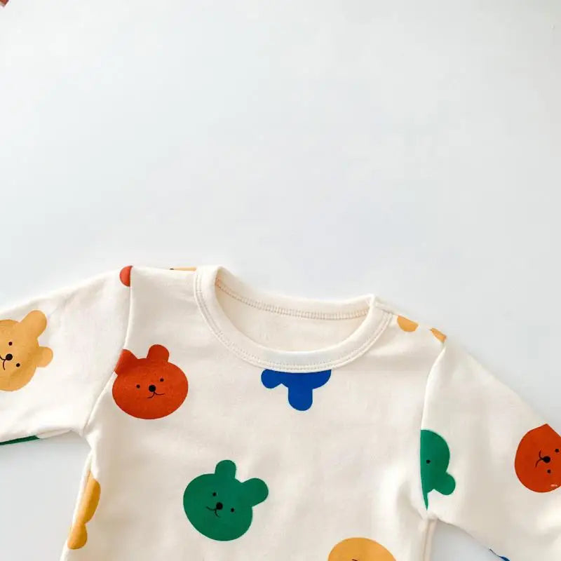 Two-piece Infant Cute Long Sleeve Set Baby Cotton Pajamas