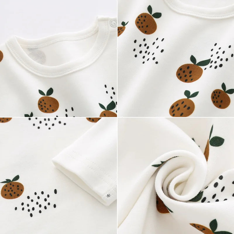 0-36M Baby Clothing Set Organic Cotton Baby Clothes Fruit Print Pajamas