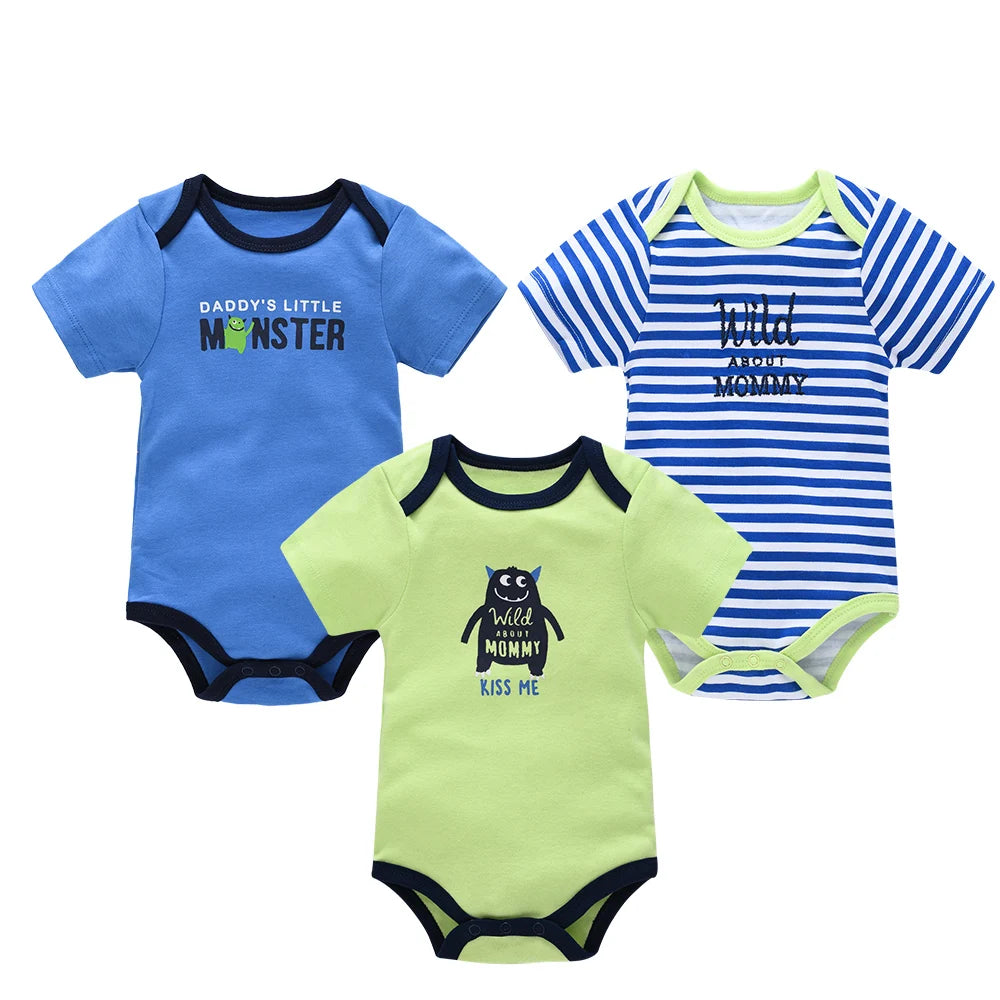 3pcs/Lot Baby Boys Cotton Bodysuit