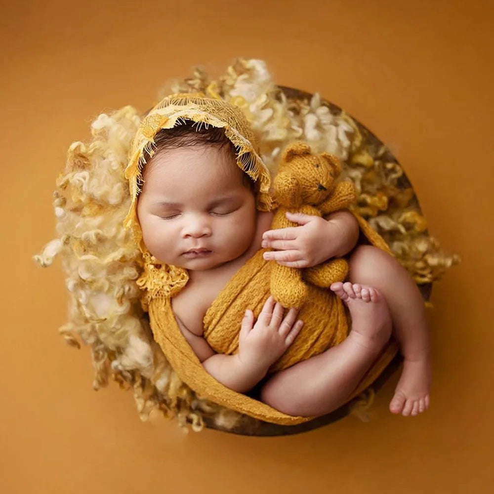 Newborn Photography Blanket Baby Knitted Swaddling Photo Props