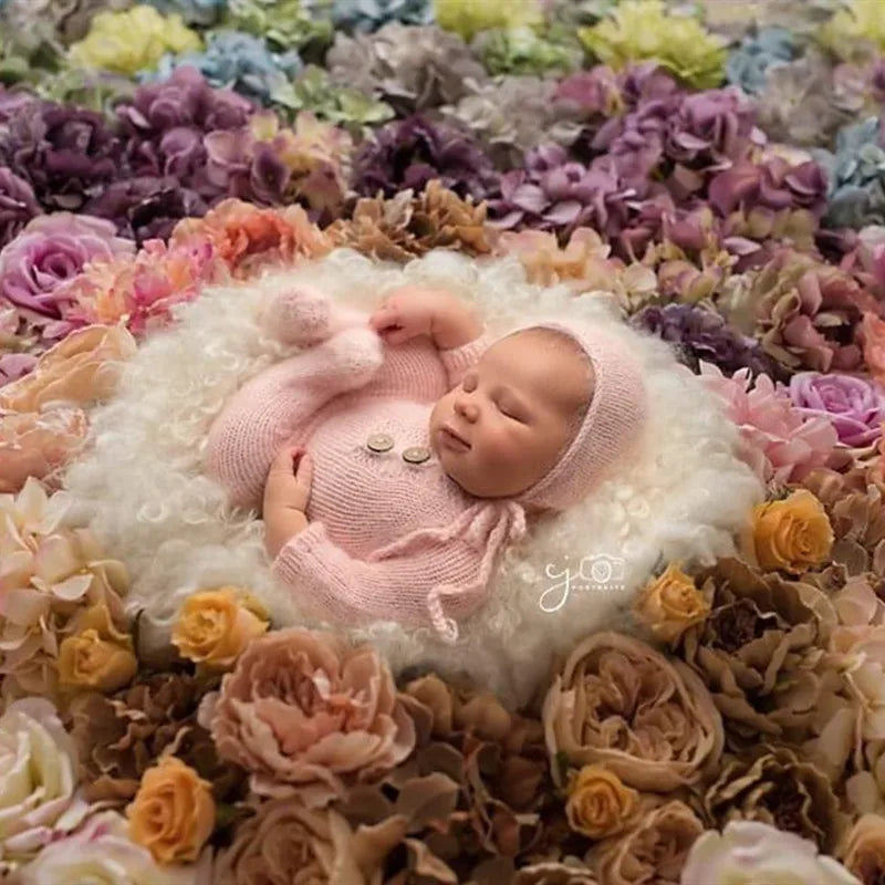 Newborn Soft Fuzzy Footed Romper For Baby Photo Props