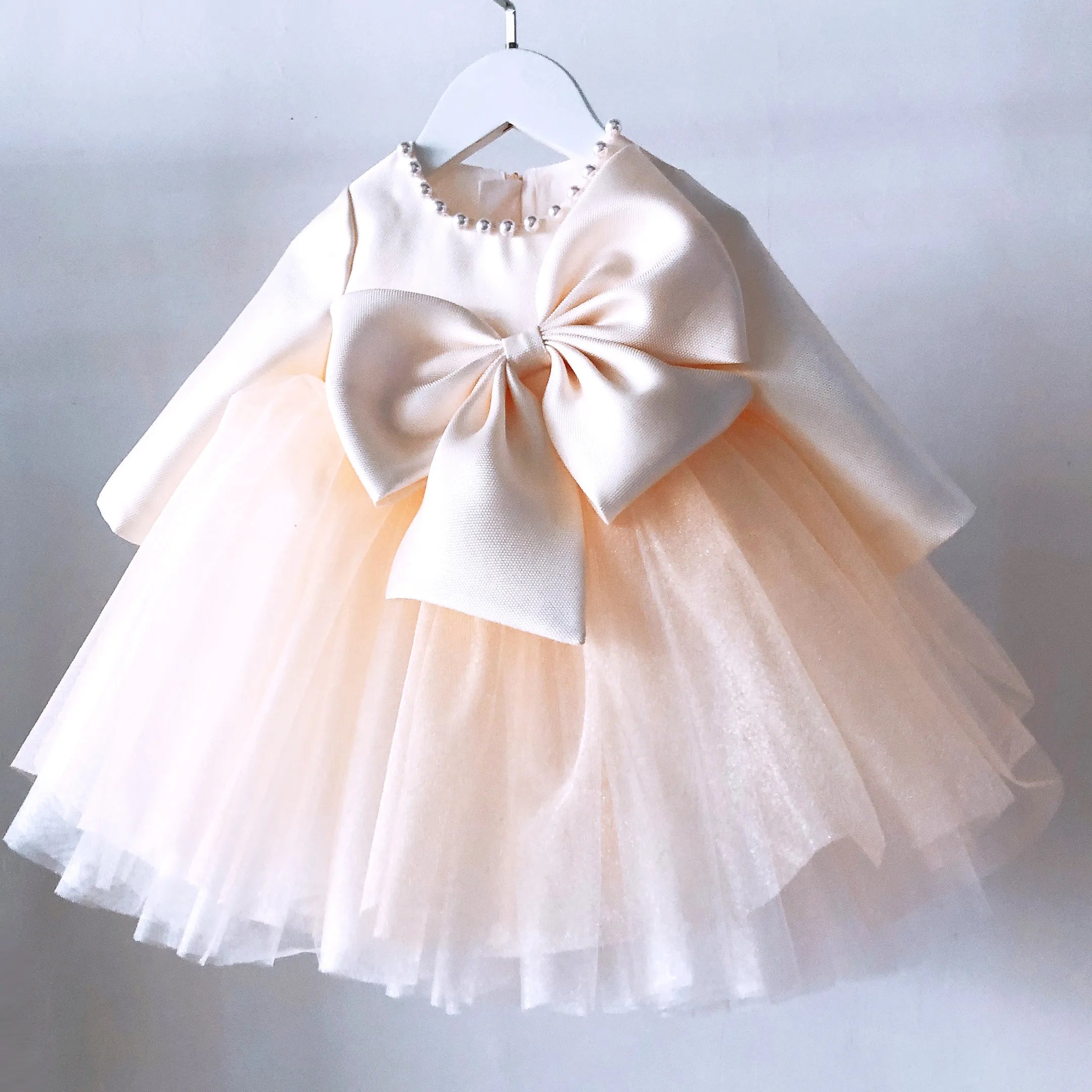 Newborn Clothes Beaded Baby Girls Dress Pageant Gown