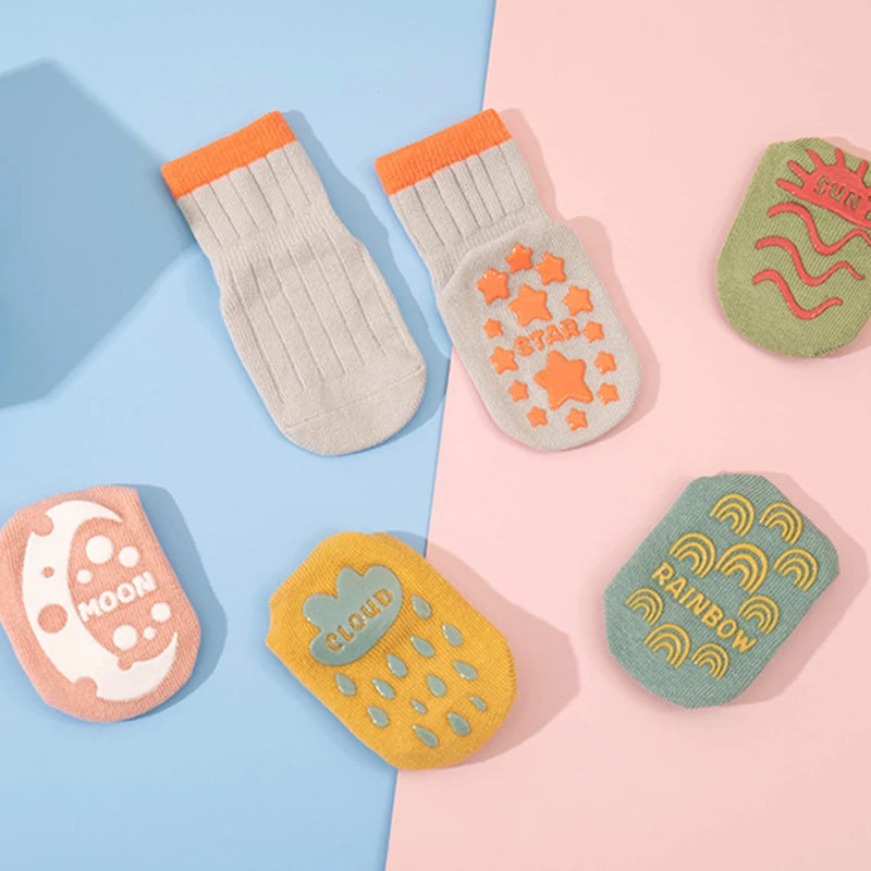 3 Pairs/lot Socks Anti Slip Newborn Baby Floor Socks Cotton Socks