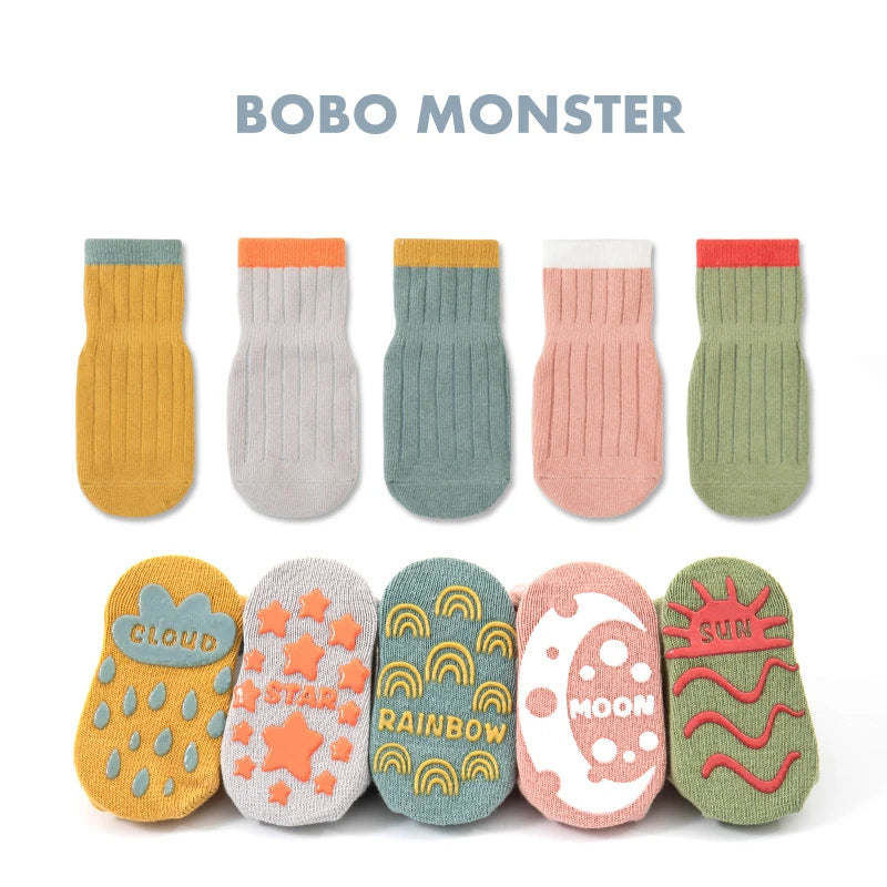 3 Pairs/lot Socks Anti Slip Newborn Baby Floor Socks Cotton Socks