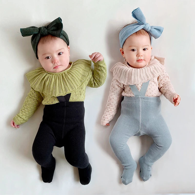 Infant Baby Knitting Sweater Sets Cotton Sweater Suit+ Leggings 0-2 Years