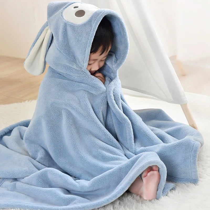 Baby bath towel coral fleece super soft hooded towel