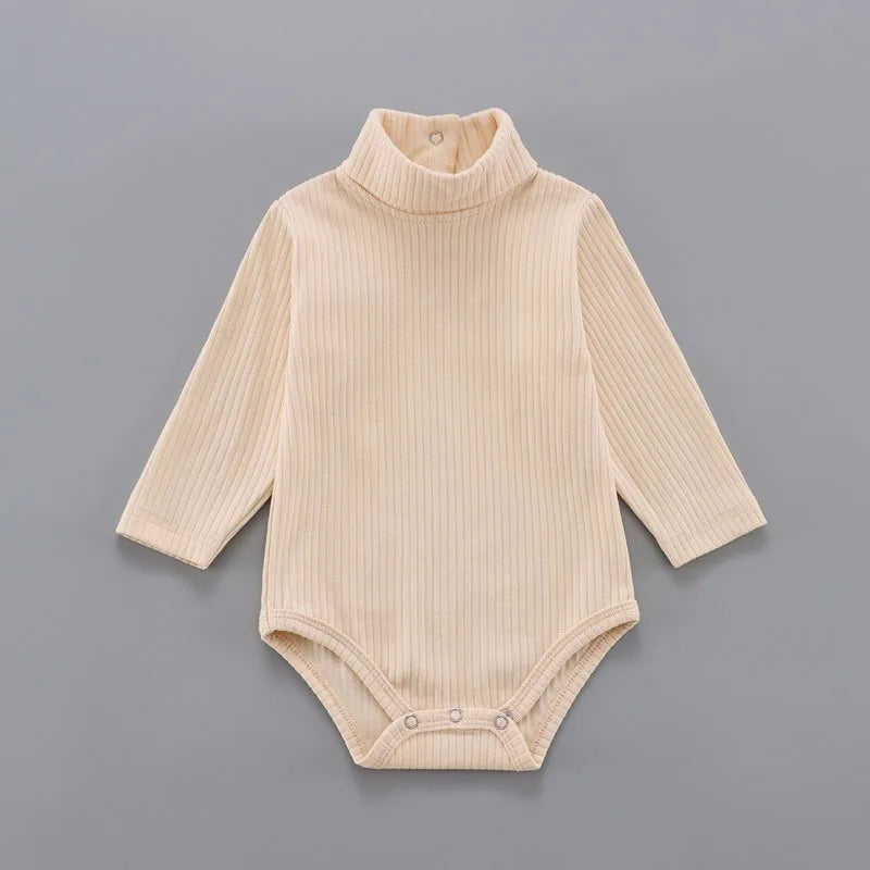 Baby Ribbed High Neck Bodysuit Knitted Clothing Outfits