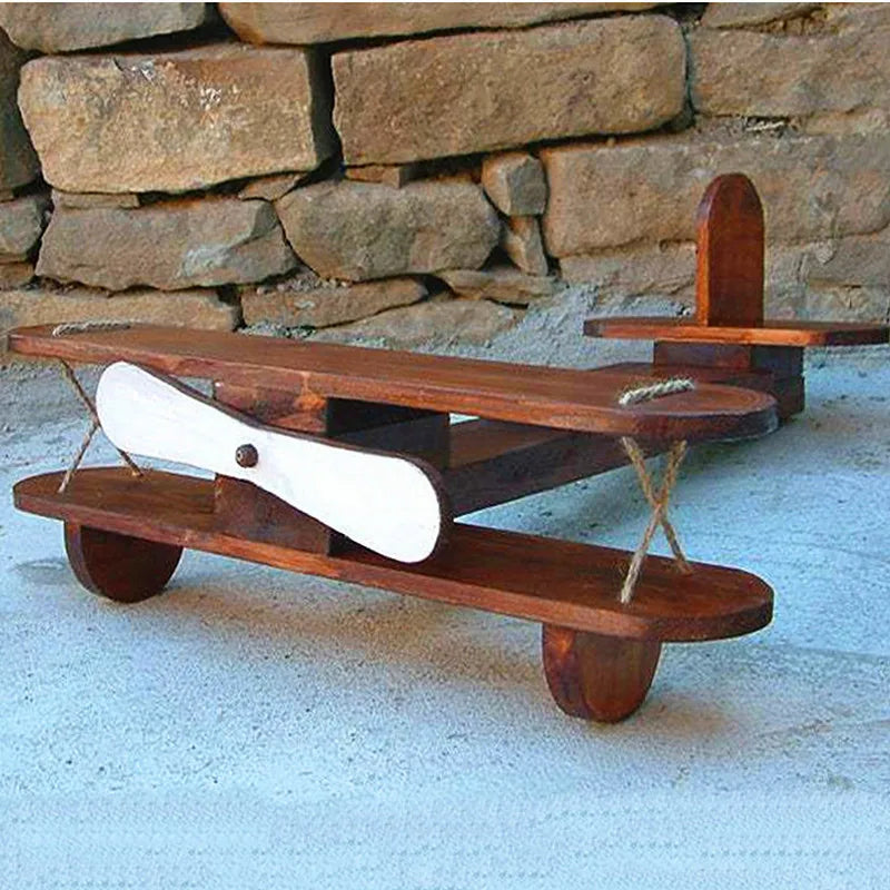 Wood Retro Plane Baby Posing The Hundred Day Photo