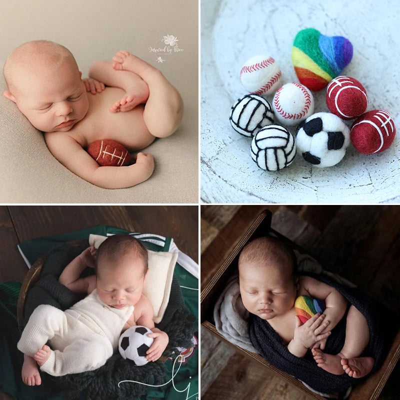 New Needle Felted Wool Football Newborn Photography Props
