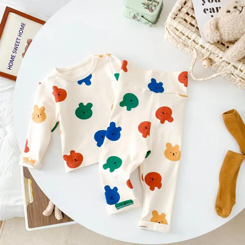 Two-piece Infant Cute Long Sleeve Set Baby Cotton Pajamas