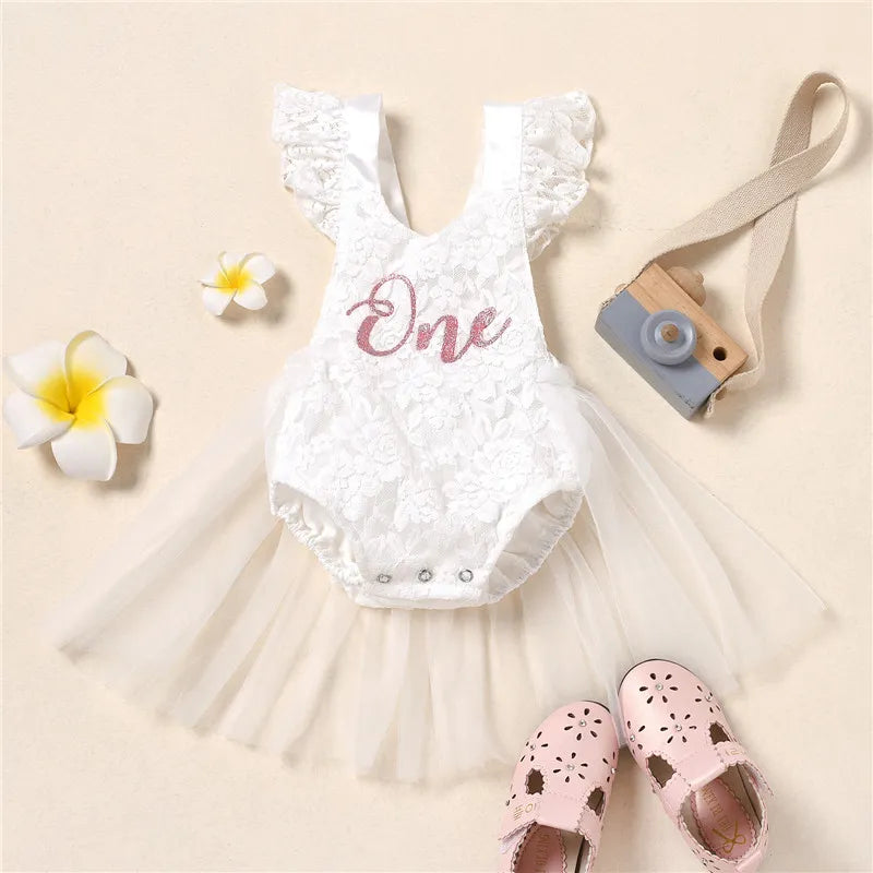 Toddler Girls Baby Tulle Dresses 1 Year Birthday