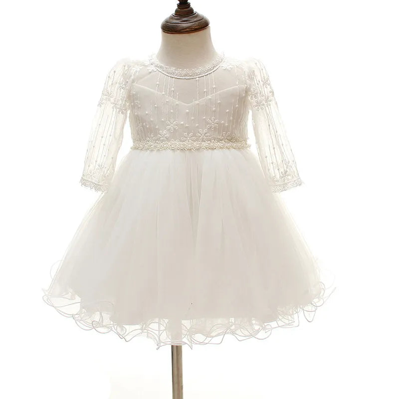 New Baby Girl Dress Baptism Dress White Lace 0-24M