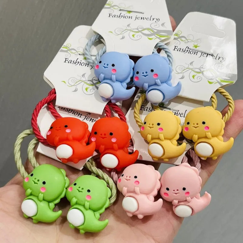 2PCS Cute Macaron Color Dinosaur Cartoon Headwear