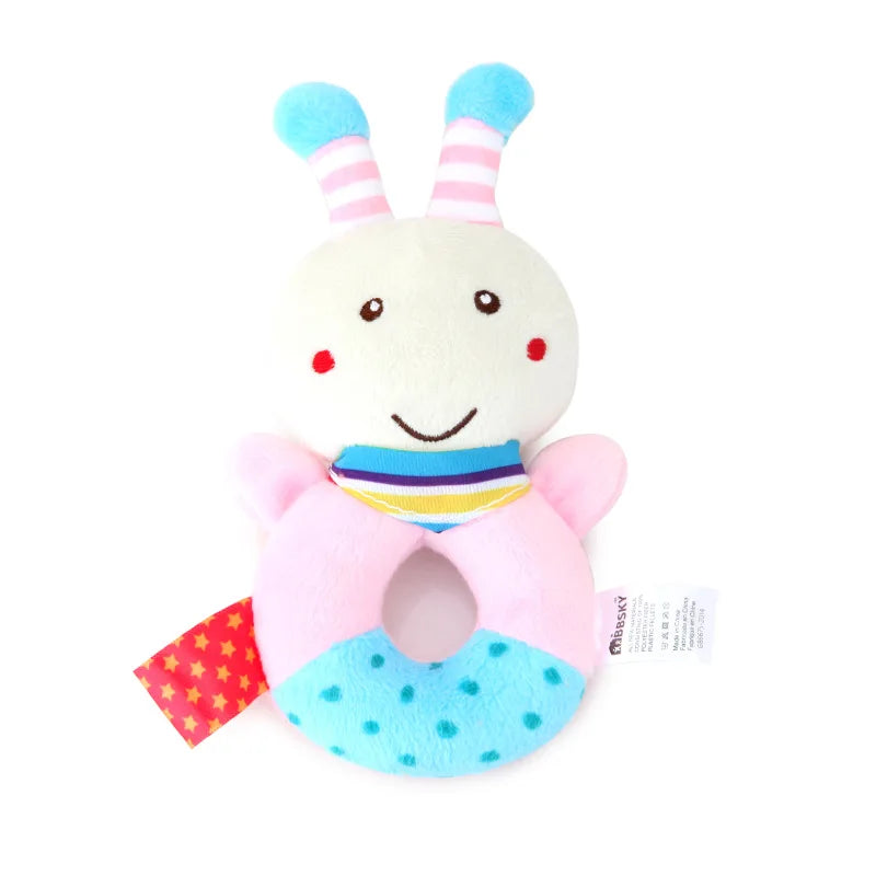 Baby Rattles Cartoon Infant Appease Doll Hand Bells Teether Toys