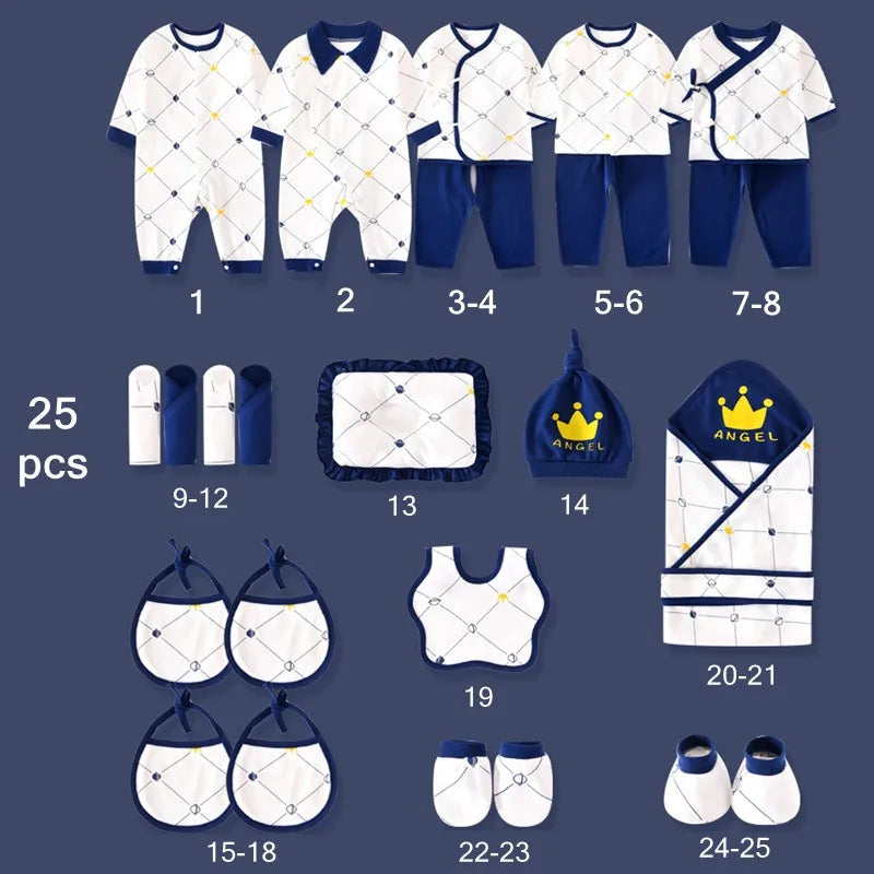19/23/25 PCS Newborn Baby Gift Pure Cotton Baby Set 0-12 Months No Box