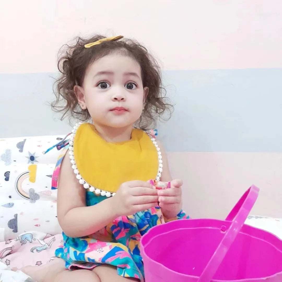 2Pcs/Set Muslin Cotton Baby Bib Bamboo Waterproof Feeding Burp Clothes