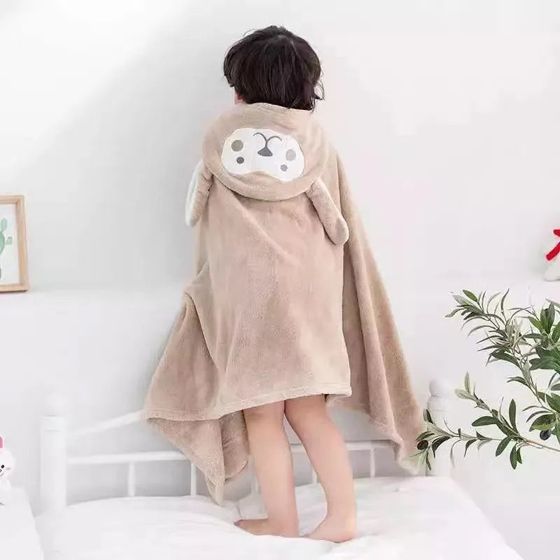 Baby bath towel coral fleece super soft hooded towel