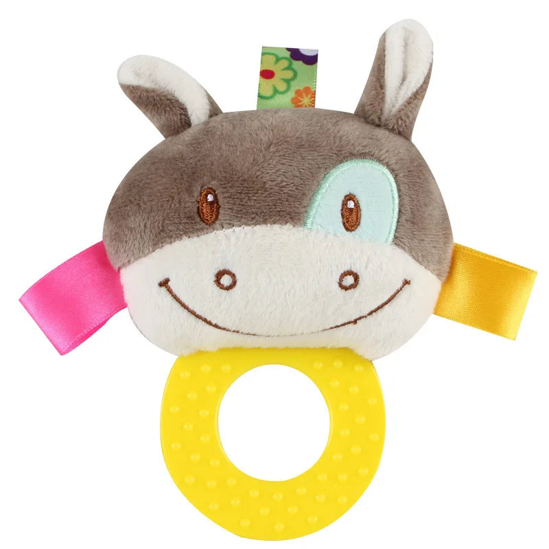 Baby Rattles Cartoon Infant Appease Doll Hand Bells Teether Toys
