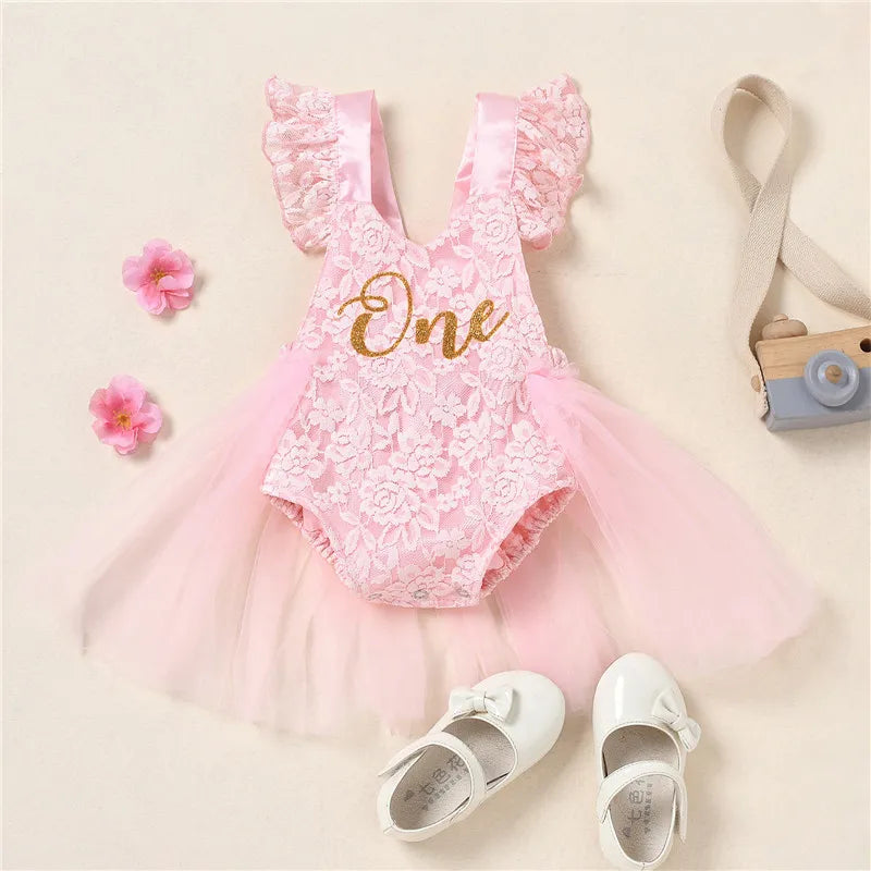 Toddler Girls Baby Tulle Dresses 1 Year Birthday