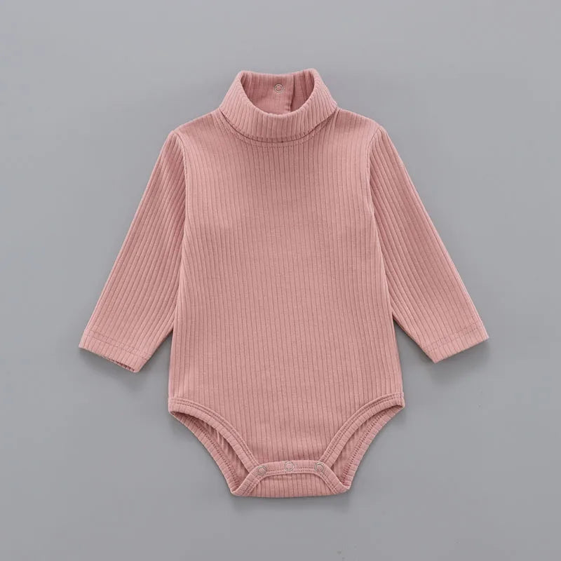 Baby Ribbed High Neck Bodysuit Knitted Clothing Outfits