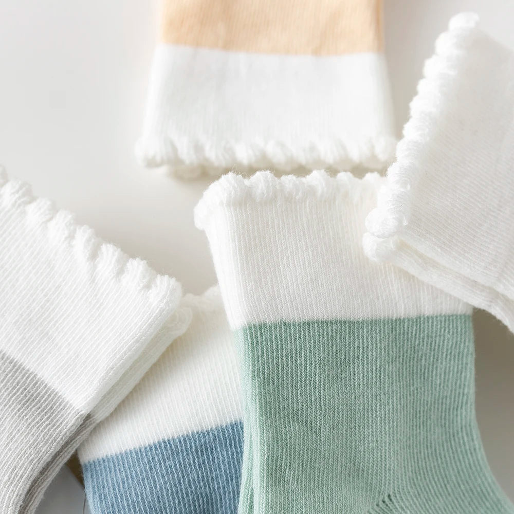 5Pairs/lot 0-2Y Baby Socks Summer Cotton Solid Colorful Kids Socks Girls Cute Newborn Boys Toddler Socks Baby