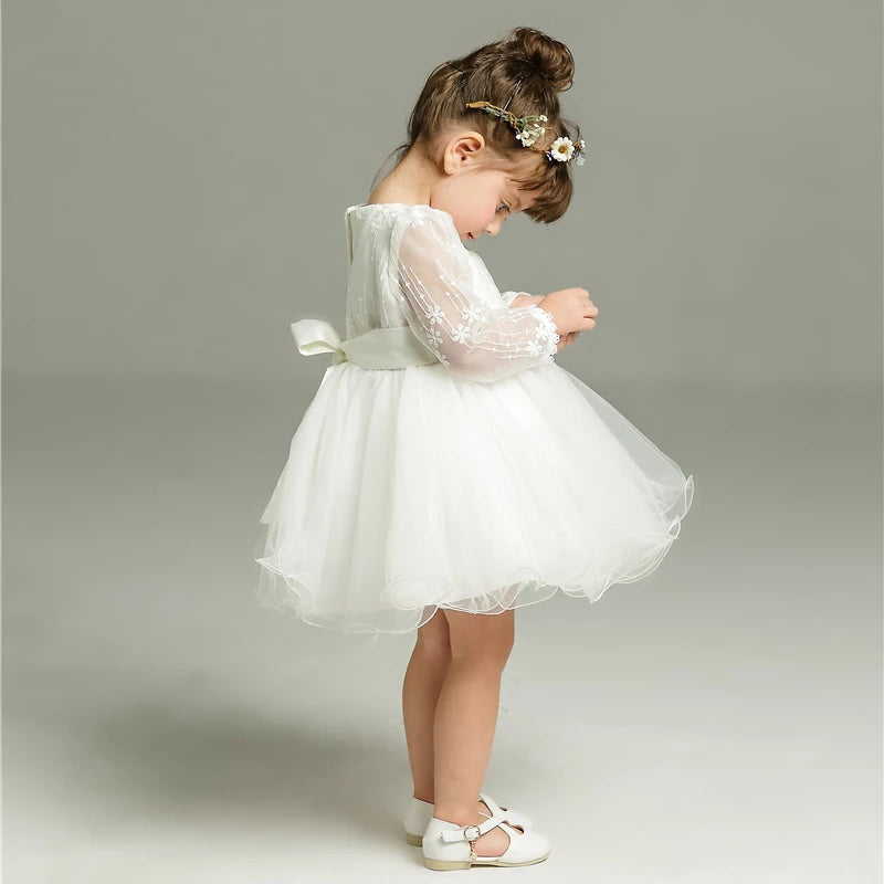 New Baby Girl Dress Baptism Dress White Lace 0-24M