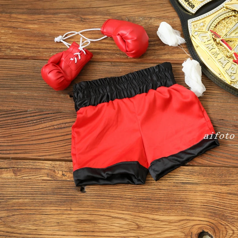 Baby Boxer Red Boxing Glove Shorts For Photography Props