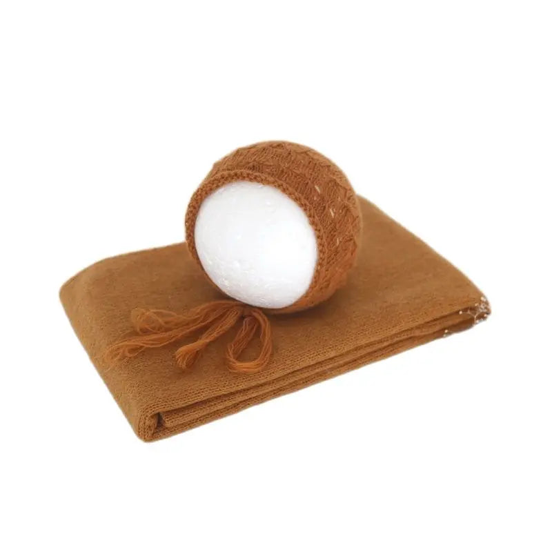 Newborn Stretch Knitted Fuzzy Wrap Set