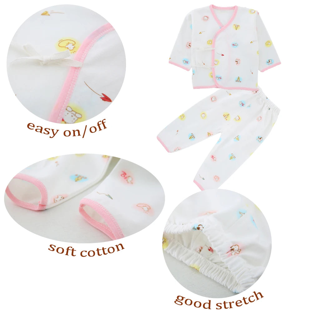 18Pcs Newborn Baby Tops Pants Infant Pure Cotton Baby Shower Gift 0-3M