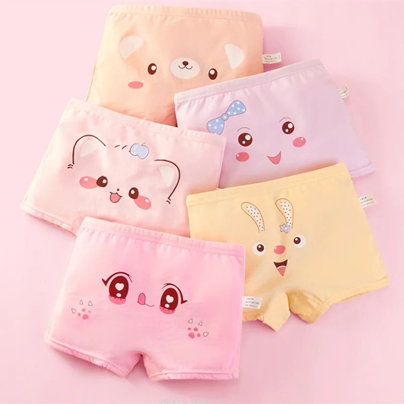 5Pcs/lot Baby Girls Cartoon Underpants Kids Underwear Cotton Panties 2-10years