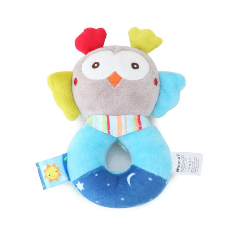 Baby Rattles Cartoon Infant Appease Doll Hand Bells Teether Toys