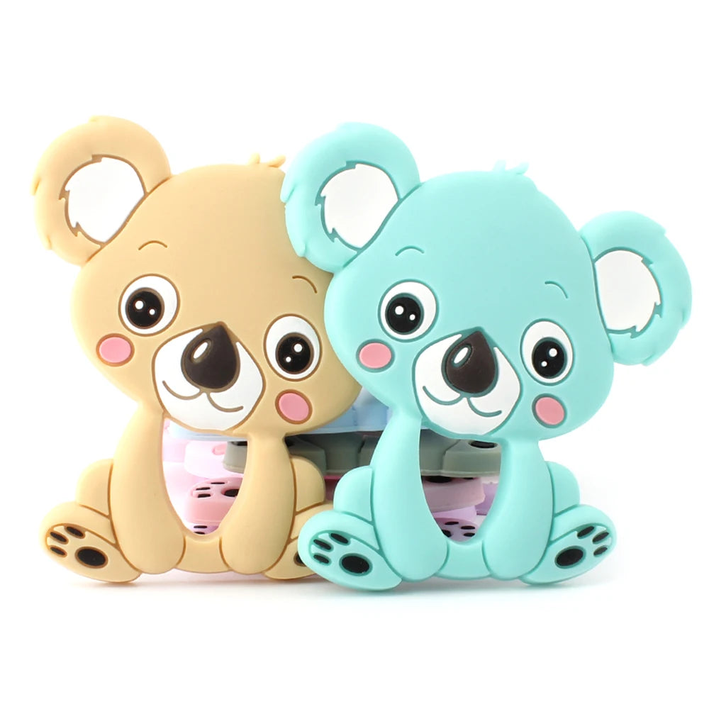 1pcs Silicone Teether Food Grade Rodent Cartoon Animals DIY Teething Necklace Shower Gifts Infant Chewable Toys Baby Teether