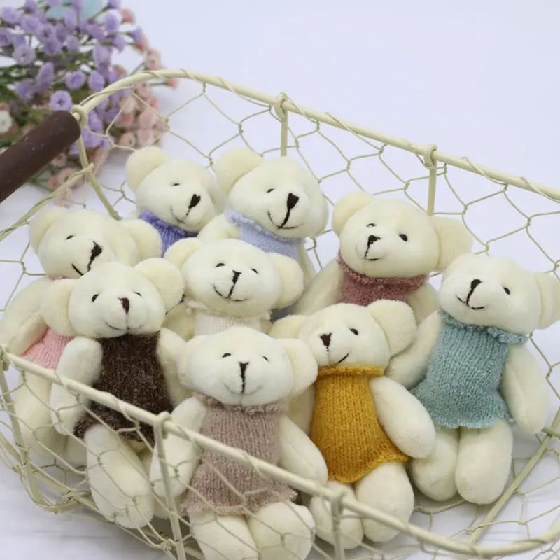 3 Pcs/set Newborn Photography Prop Fluffy Stretch Knit Wrap with Cute Rabbit Fur Hat Teddy Bear Toy Baby Blanket Costume