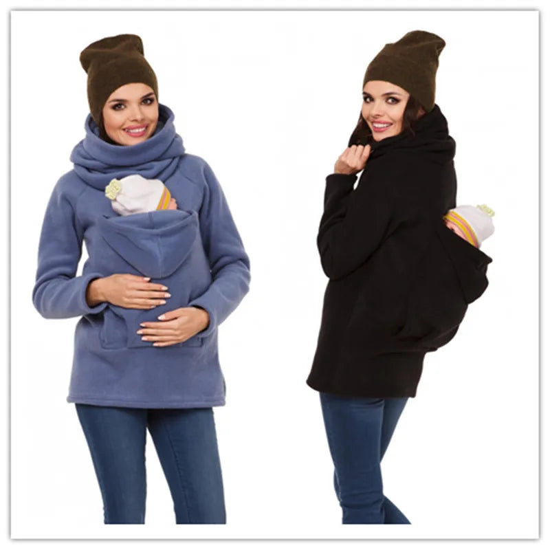 3 In 1 Multi - Functional Mother Kangaroo Sweater Autumn Winter Maternity Women 's Clothing Thickened Pregnancy Wearing Coat