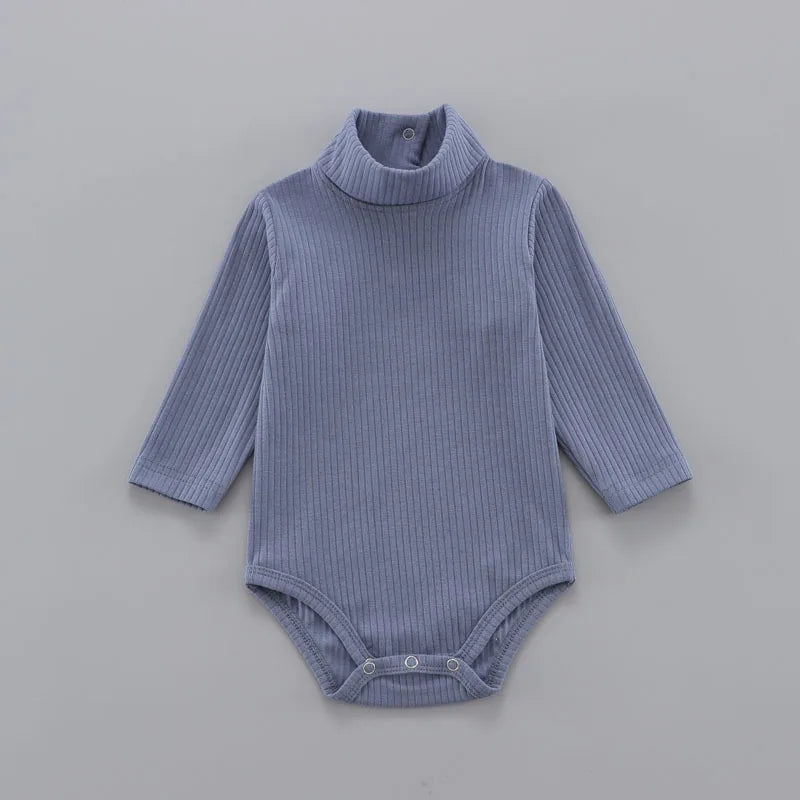 Baby Ribbed High Neck Bodysuit Knitted Clothing Outfits
