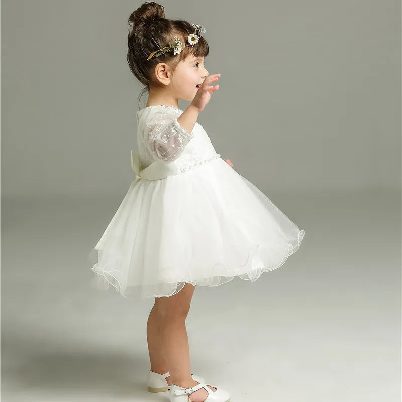 New Baby Girl Dress Baptism Dress White Lace 0-24M
