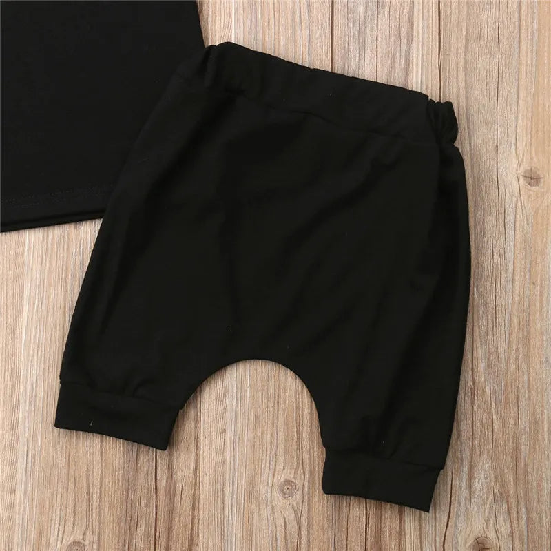 0-36M Baby Boys Black Sleeveless Sweatshirt Set