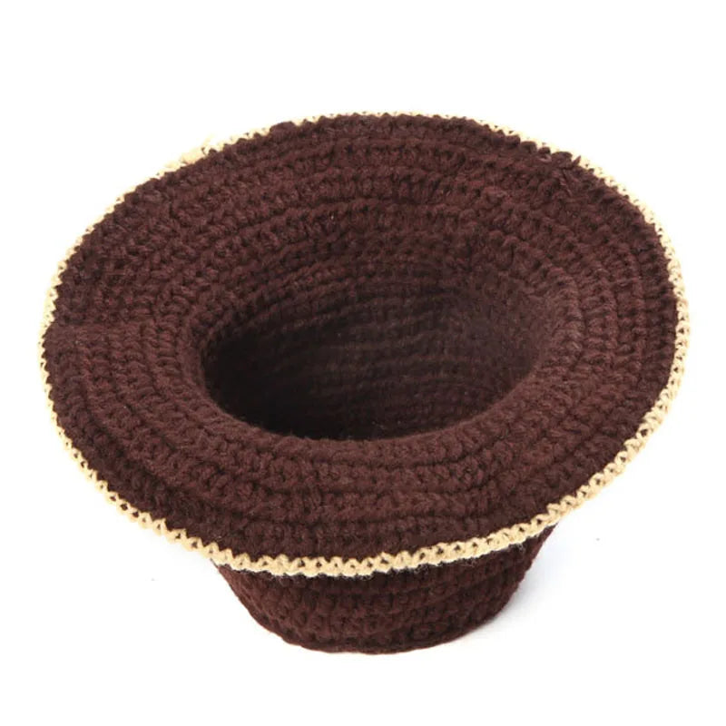 Crochet Baby Cowboy Handmade Knitted Hat and Boots Set
