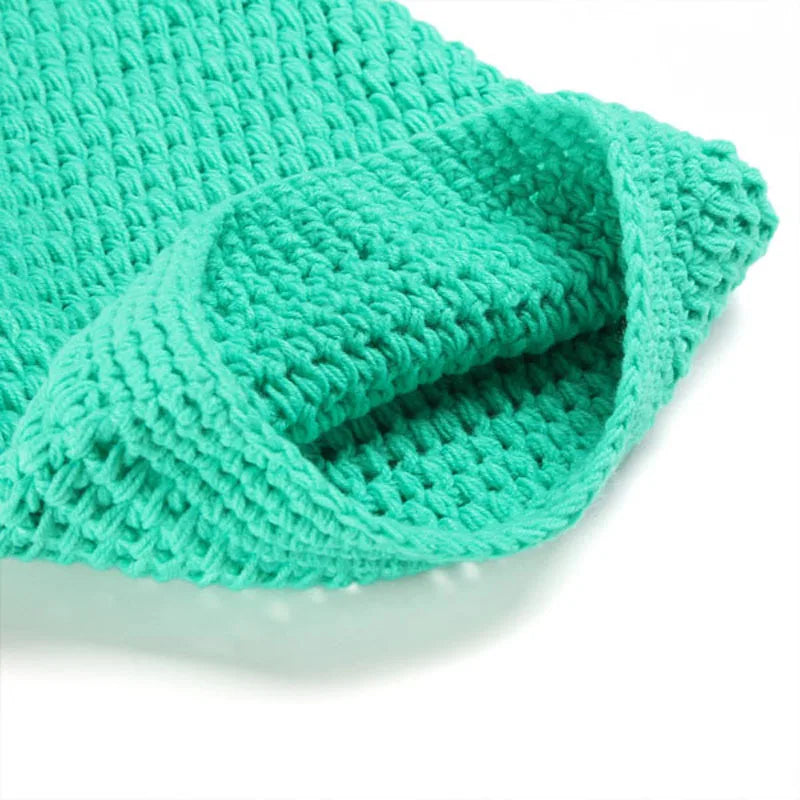 Baby Knit Crochet Mermaid 3pcs Cocoon with Bra Headband set