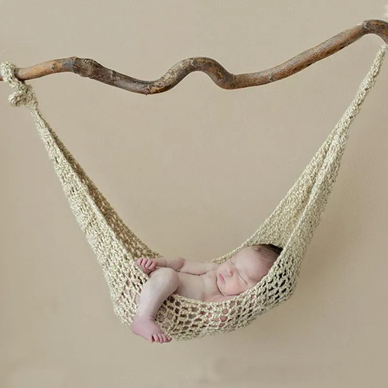 Crochet White Hammock Newborn Baby Photography Props