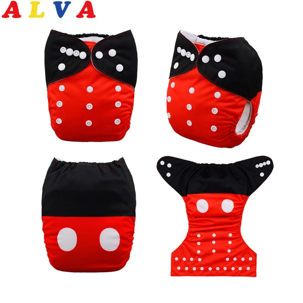 Alvababy New Designed Reusable Baby Cloth Nappy Positioned Cloth Diaper with 1pc Microfiber Insert